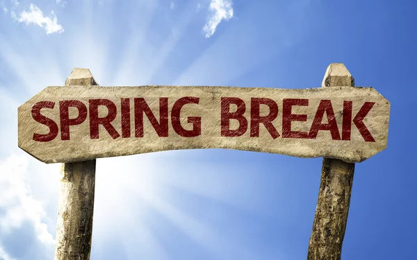 Spring Break wooden sign