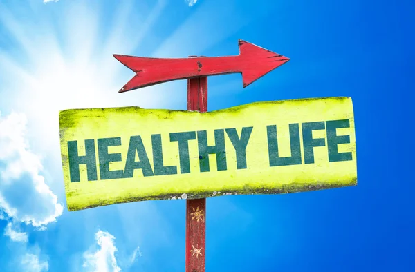 Healthy life text sign