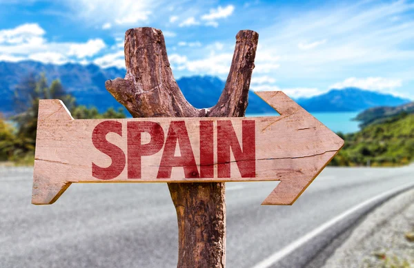 Spain wooden sign