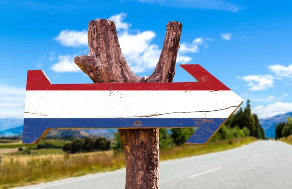 Netherlands Flag wooden sign