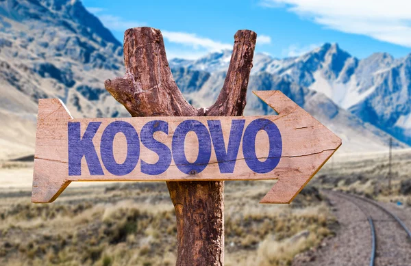 Kosovo wooden sign