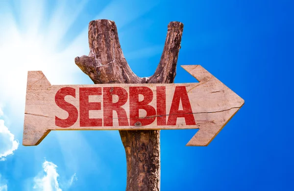 Serbia wooden sign