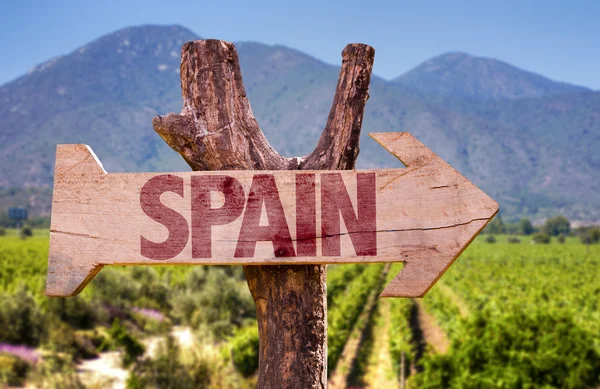 Spain wooden sign