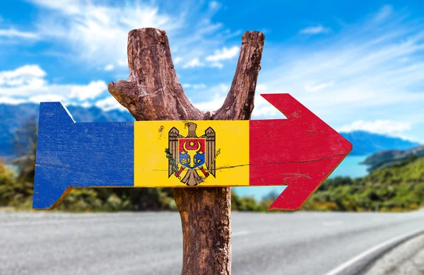 Moldova Flag wooden sign