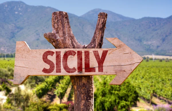 Sicily wooden sign