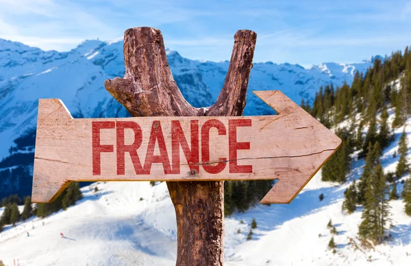 France wooden sign