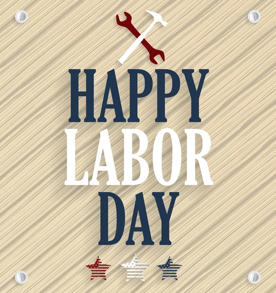 Happy Labor Day. Wooden background. Vector illustration.