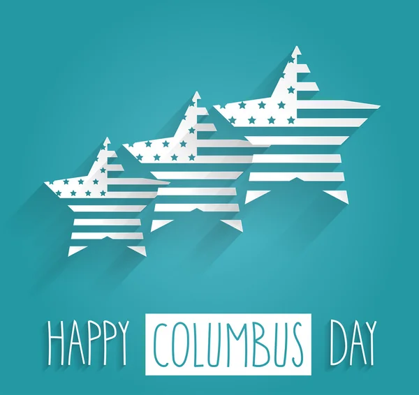 Columbus Day blue poster. Handwritten text. Vector illustration.