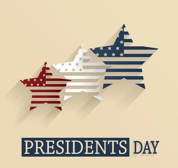 Presidents Day poster. Red, white and blue stars. Vector illustration.