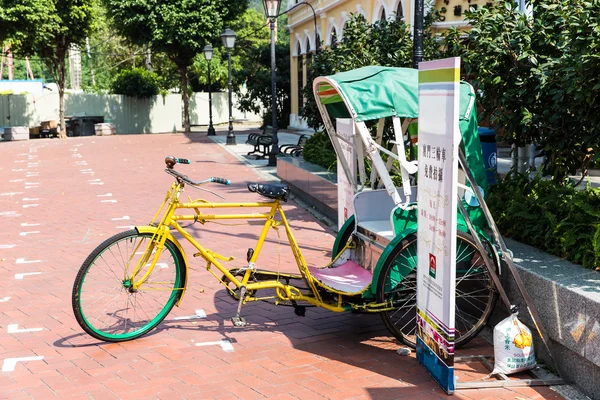 MACAU, MACAU - OCTOBER 16, 2014 - Tricycle display to promote to