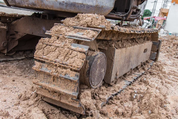 Foot of tractor in construction plant