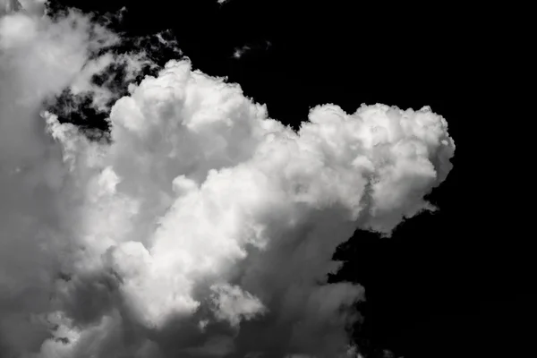 Isolated white cloud and black sky background