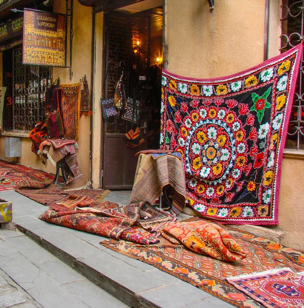 Old carpets in the street market