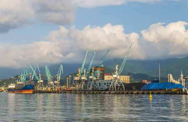 Marine port in Batumi city