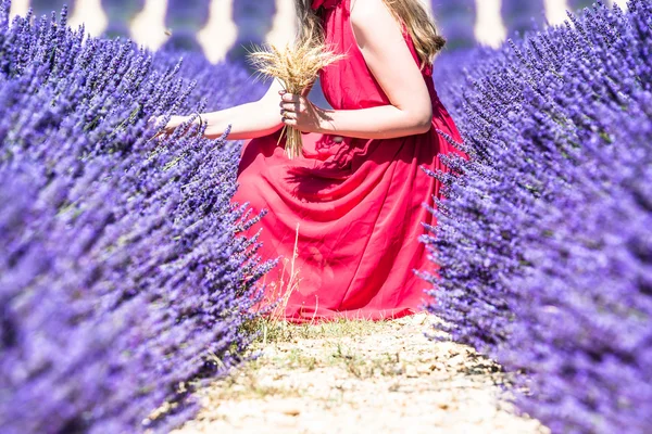 Romantic lady in lavender field