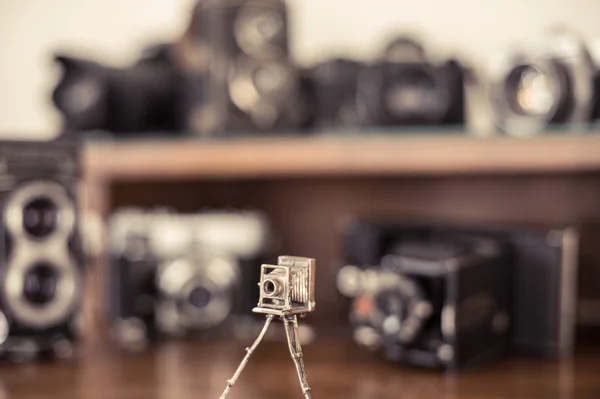 Vintage photo cameras collector desktop