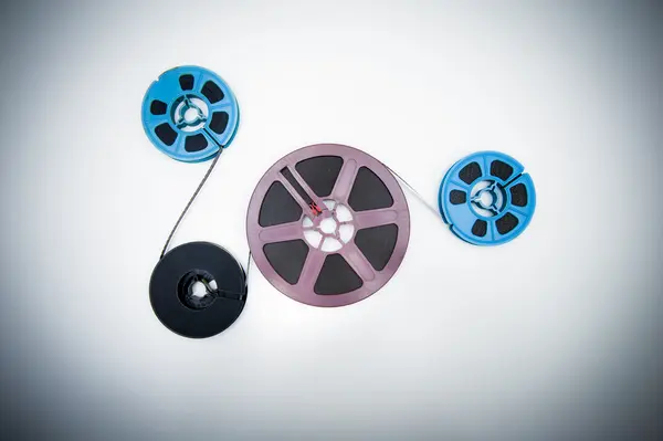 8mm different reels connected with film