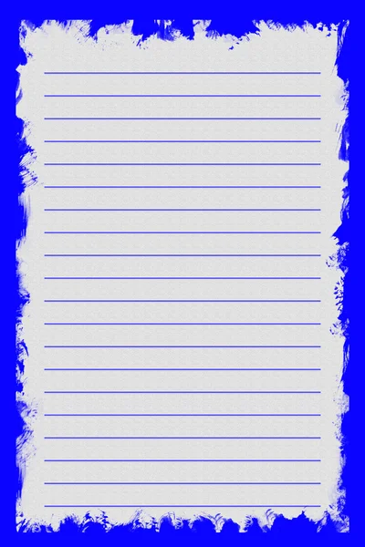 White texture notebook paper on blue background.