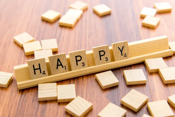 Scrabble letters - HAPPY