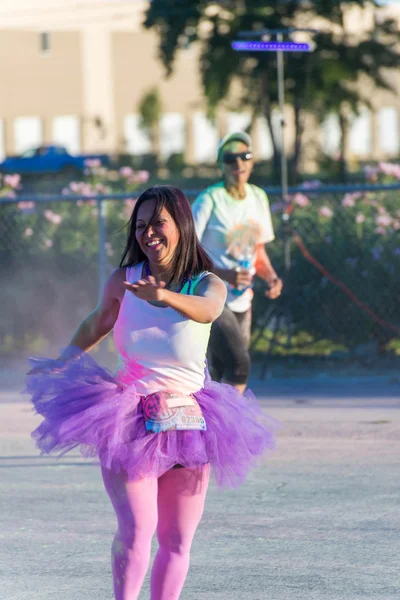 Houston, TX, USA - Color Fun Fest 5K run: runners completing the