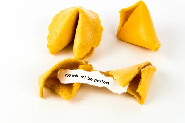 Open fortune cookie - YOU WILL NOT BE PERFECT