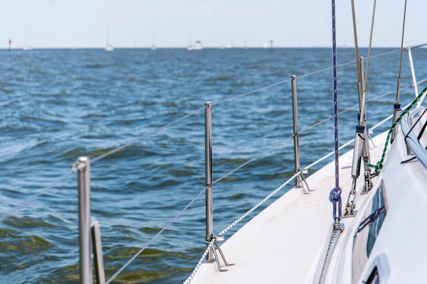 Sailing yacht in the open ocean