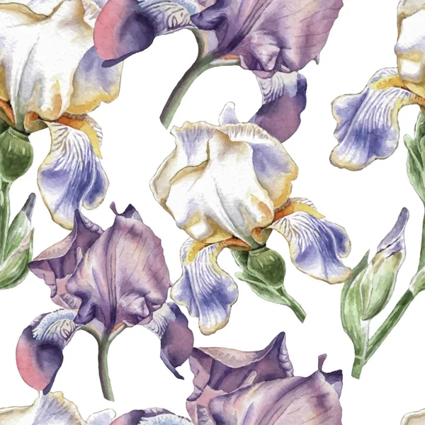 Seamless pattern with watercolor flowers.