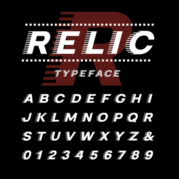 斜体字体。矢量字母表与拉丁文字母和数字 - 图