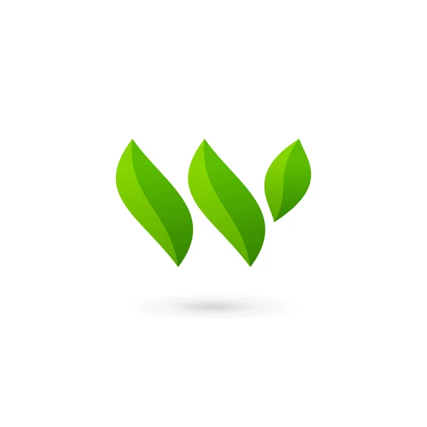 Letter W eco leaves logo icon design template elements