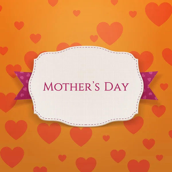 Mothers Day white Banner and purple festive Ribbon
