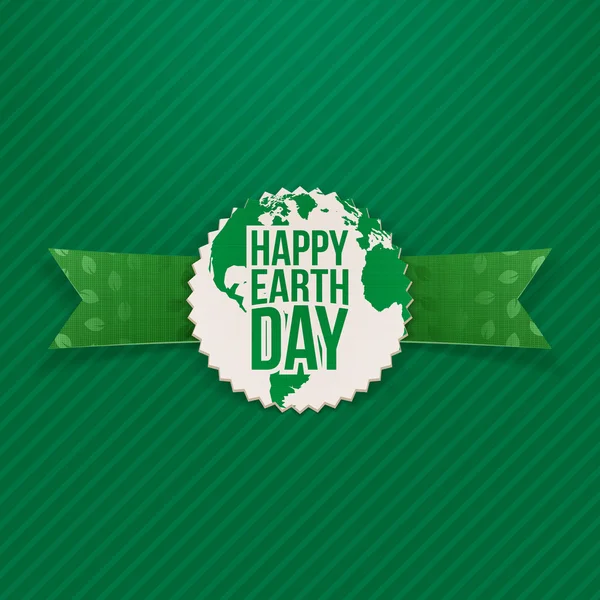 Happy Earth Day Holiday Banner and green Ribbon