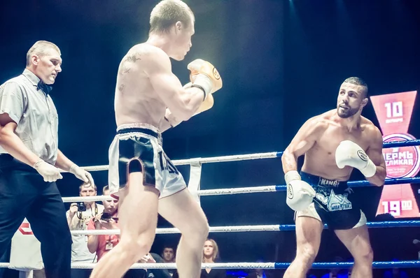 Fight for the championship belt of Europe kick-boxing