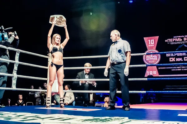 Fight for the championship belt of Europe kick-boxing