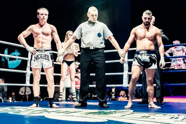 Fight for the championship belt of Europe kick-boxing