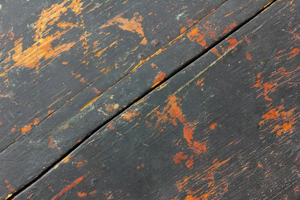 Old black wooden background from boards cracked in spots. Copy space. Free space for text