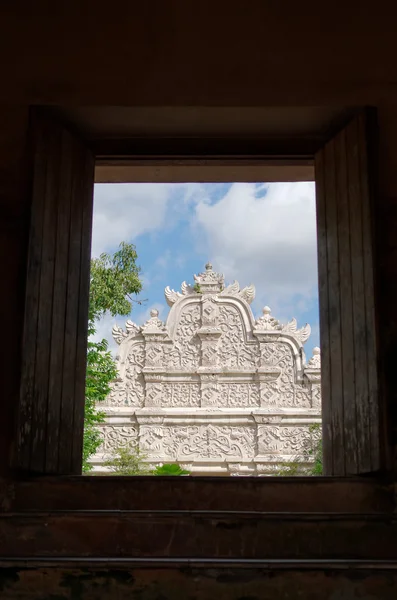 Framing the top of gapura agung - the main gate at taman sari water castle - the royal garden of sultanate of jogjakatra