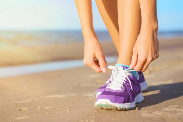 Woman wearing running shoes