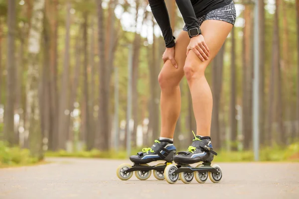 Woman roller skating