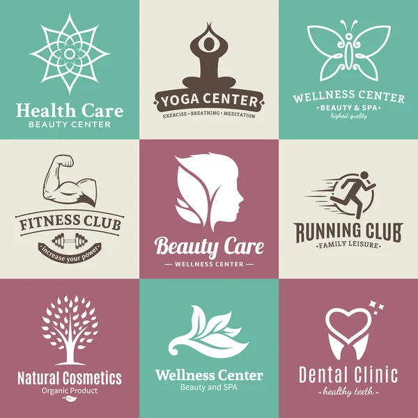 Set of vector beauty and health logo, icons and design elements