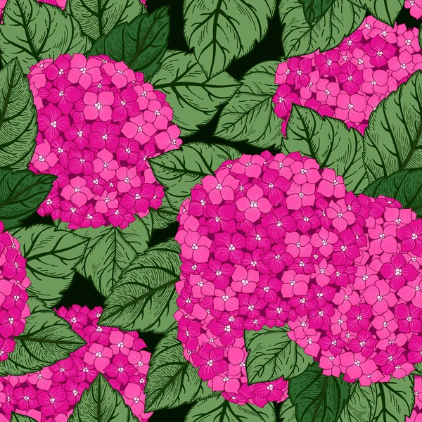 Pattern with flowers hydrangeas