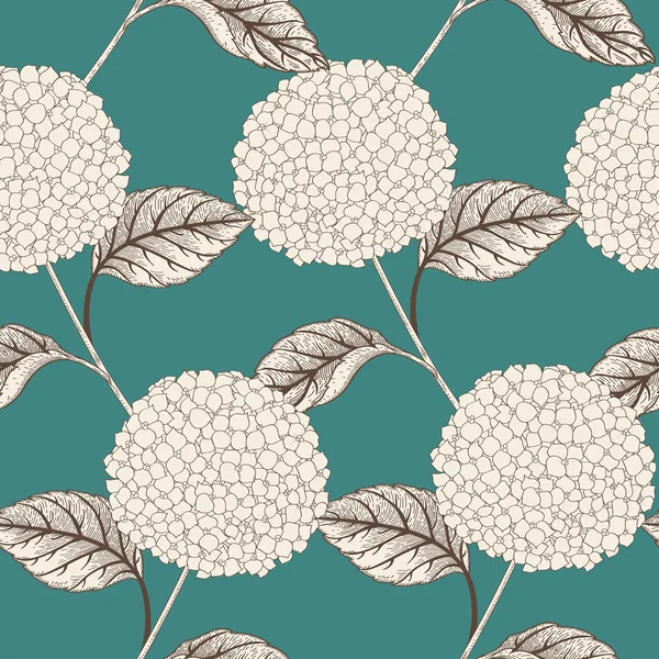 Pattern with flowers hydrangeas.
