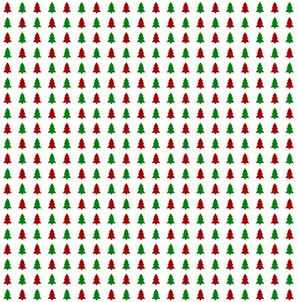 White Christmas Background with red and green christmas trees illustration