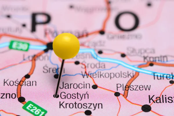 Gostyn pinned on a map of Poland