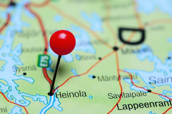 Heinola pinned on a map of Finland