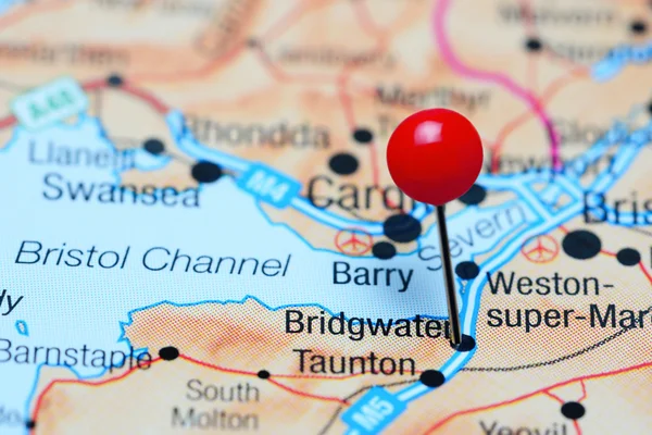 Bridgwater pinned on a map of UK