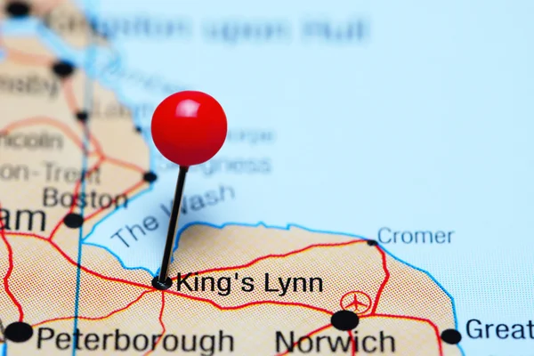 Kings Lynn pinned on a map of UK
