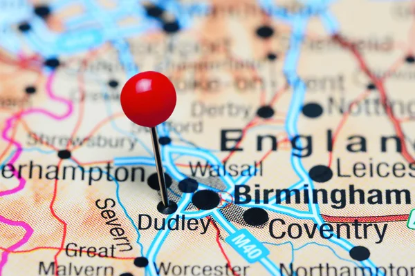 Dudley pinned on a map of UK