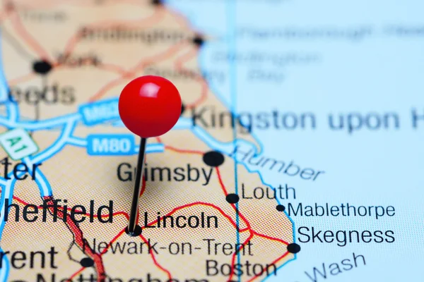Lincoln pinned on a map of UK
