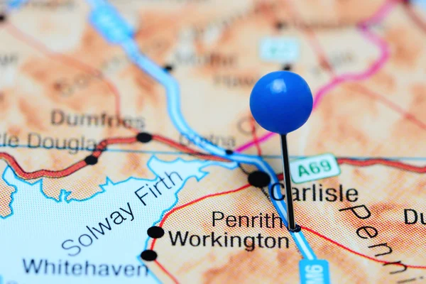 Penrith pinned on a map of UK