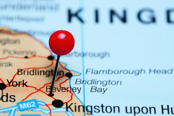 Beverley pinned on a map of UK